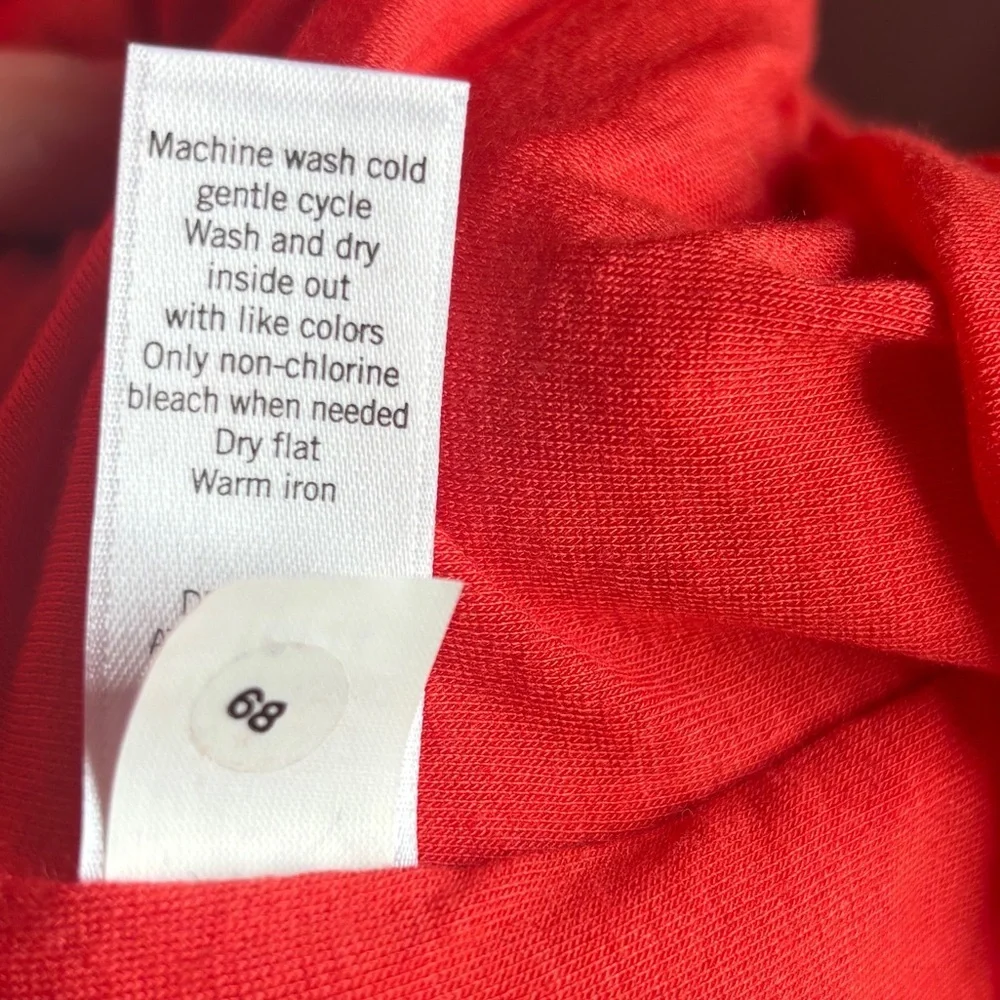 Athleta Poppy Red Coral Solstice Cowl Neck Long Sleeve Ruched Casual Dress M